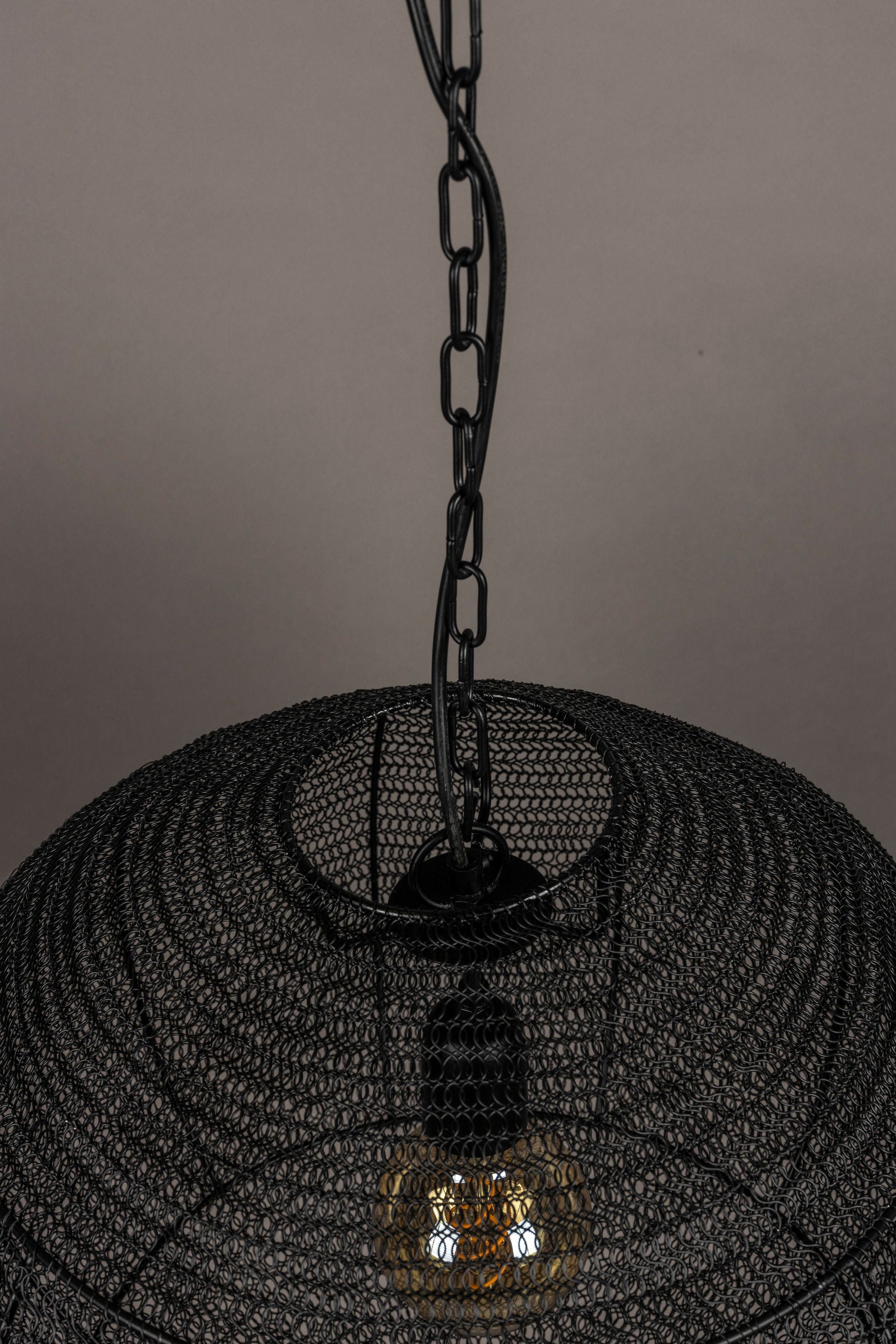 Dutchbone Meezan Black Metal Weave Pendant Light Medium